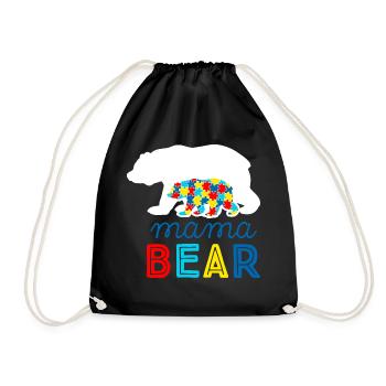 Autismus Autist ADHS Mutter Mama Asperger Geschenk - Turnbeutel - Schwarz - Vorne