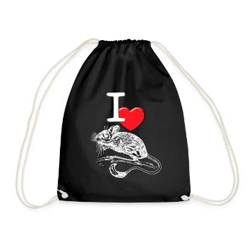 mouse - Drawstring Bag - black - Front