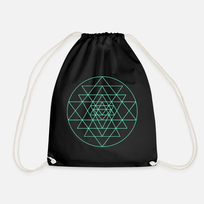 Sri Yantra Türkis - Turnbeutel - Schwarz