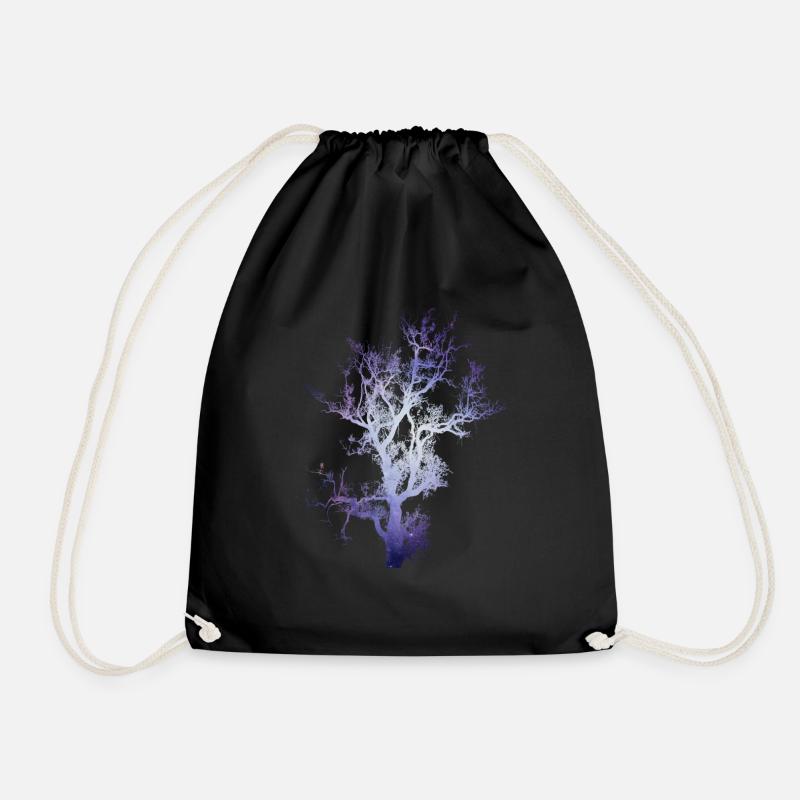 Space tree - Drawstring Bag - black