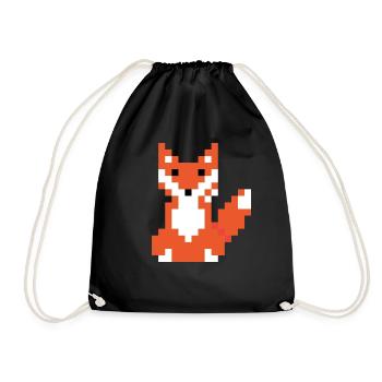 Roter Fuchs Pixel Art - Turnbeutel - Schwarz - Vorne