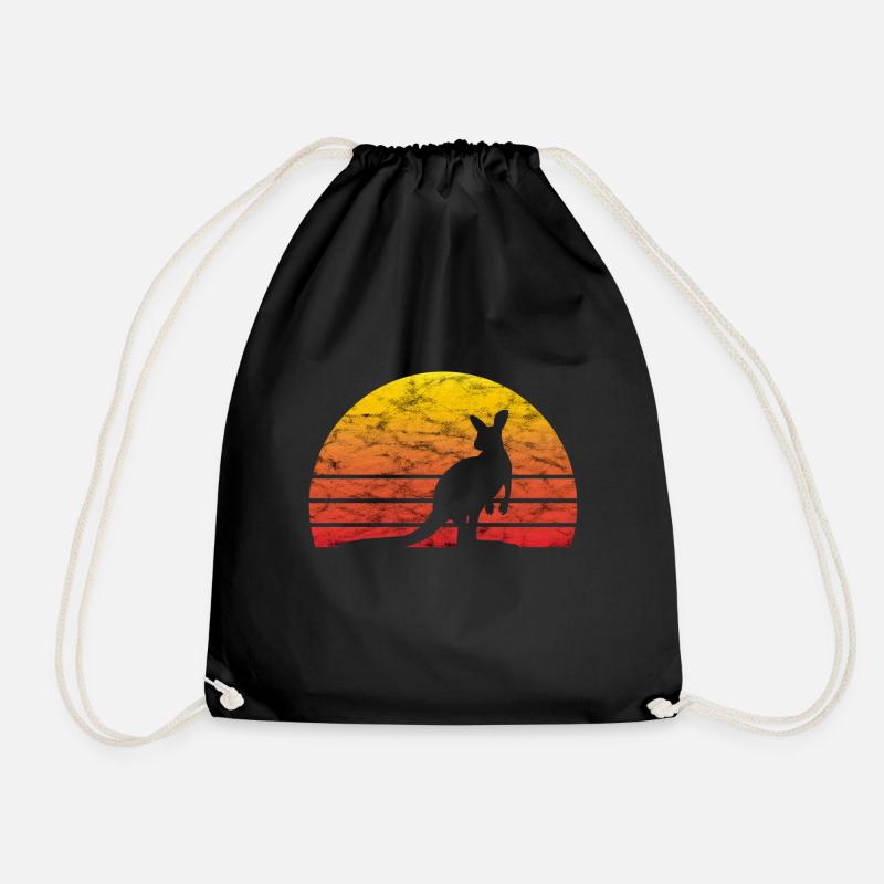 Känguru Kängurus Australien Reise Outback Geschenk - Turnbeutel - Schwarz