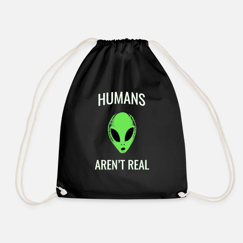 funny - Drawstring Bag - black