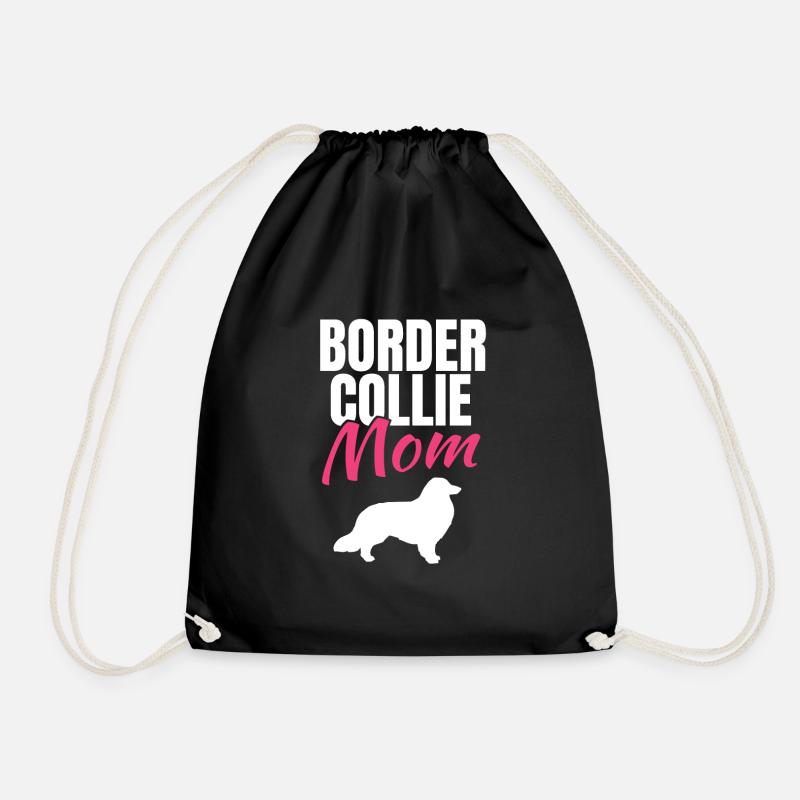 Border Collie - Drawstring Bag - black