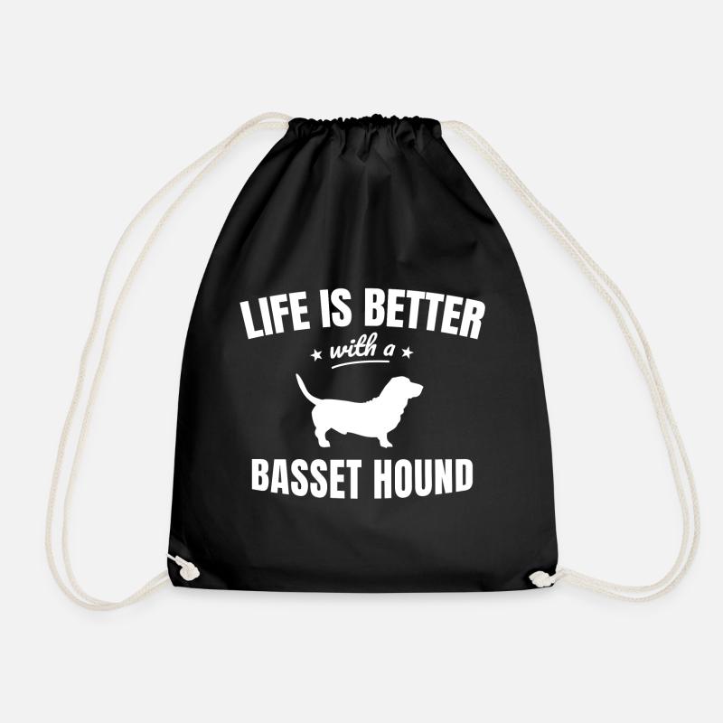 Basset Hound - Turnbeutel - Schwarz