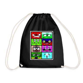 Angry Smileys Shirt - Turnbeutel - Schwarz - Vorne