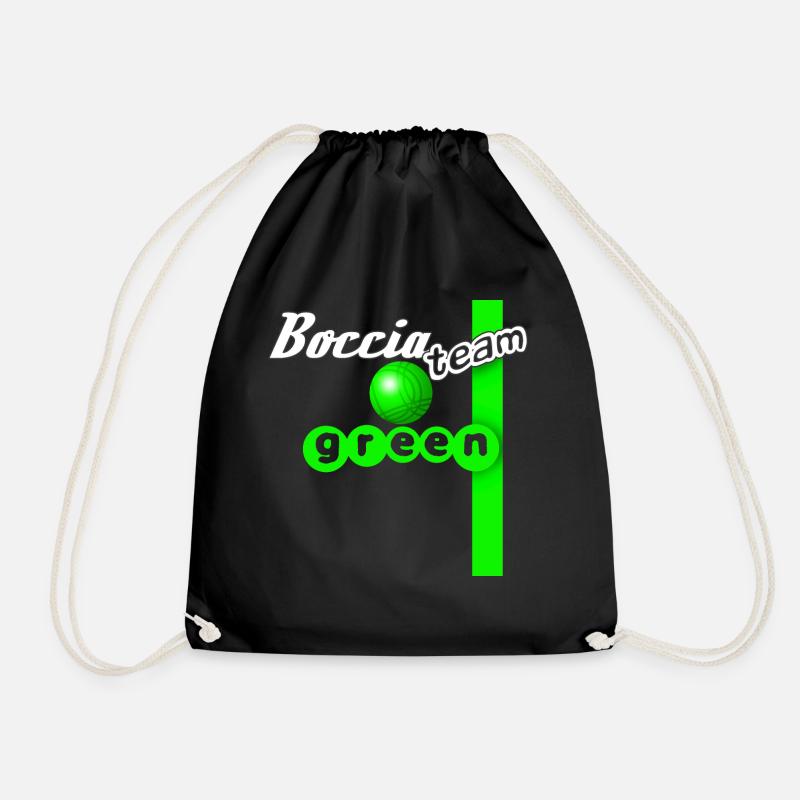 Bocce Team Green - Drawstring Bag - black