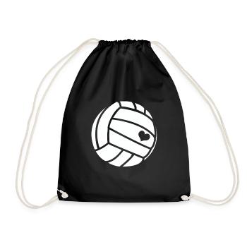 I love Volleyball - Handball / Herz / Geschenk - Turnbeutel - Schwarz - Vorne