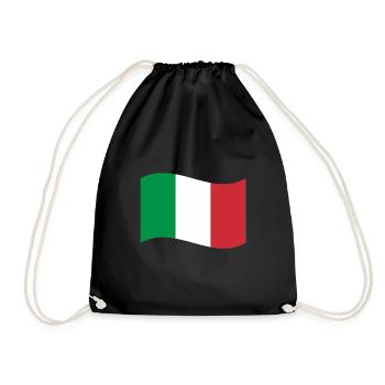 Flagge von Italien / Welle - Turnbeutel - Schwarz - Vorne
