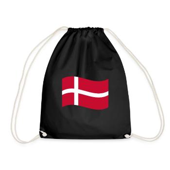 Flag Denmark / wave - Drawstring Bag - black - Front