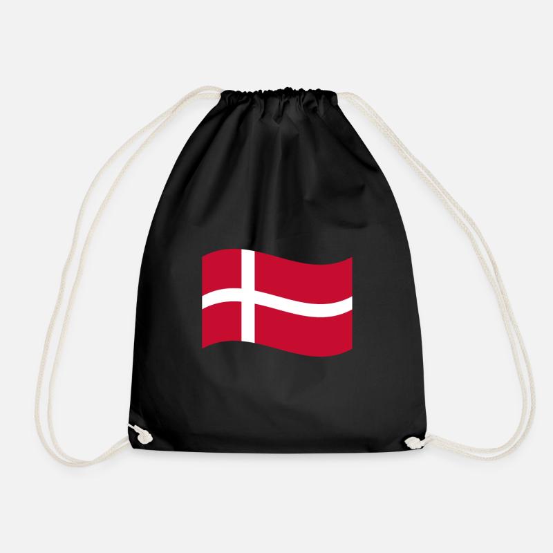 Flagge Dänemark / Welle - Turnbeutel - Schwarz