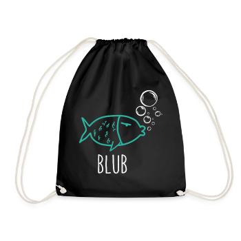 Cooler Fisch - Turnbeutel - Schwarz - Vorne