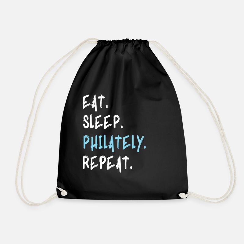 Stamp collector stamps Philately gift - Drawstring Bag - black