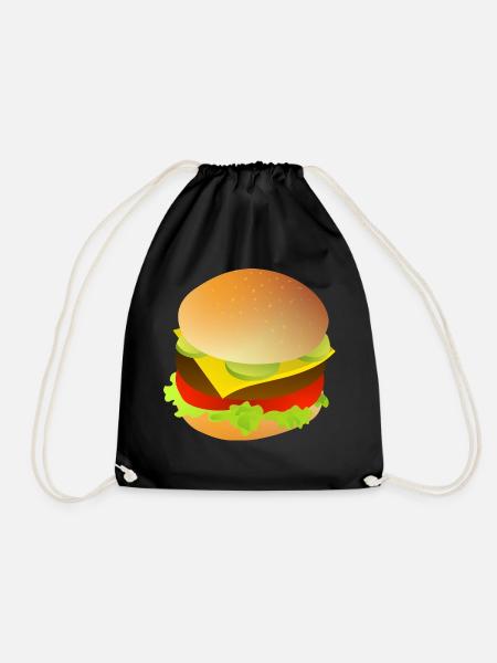 Burger - Drawstring Bag - black