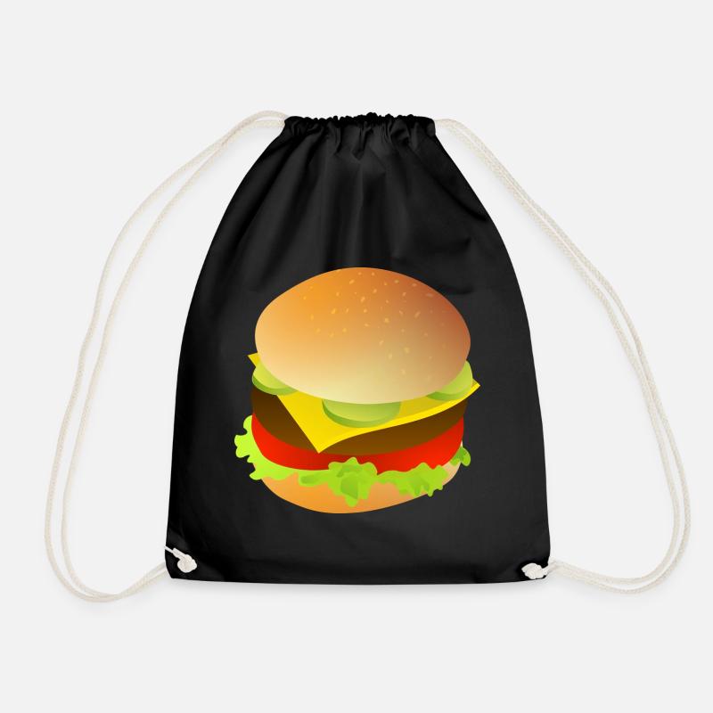 Burger - Drawstring Bag - black
