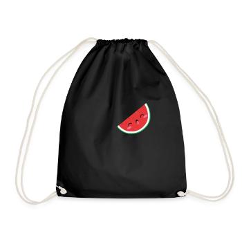 Cute Melon - Motif de poitrine - Kawaii Chibi - Sac de sport léger - noir - Devant