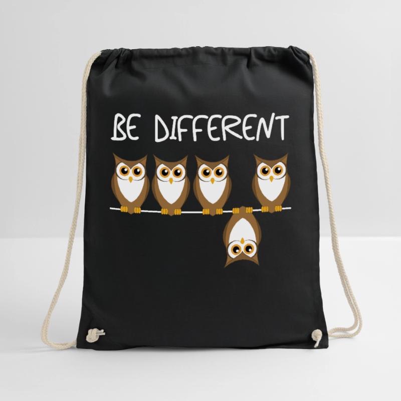 be different Eule Geschenk Turnbeutel