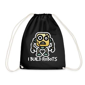 robot - Drawstring Bag - black - Front