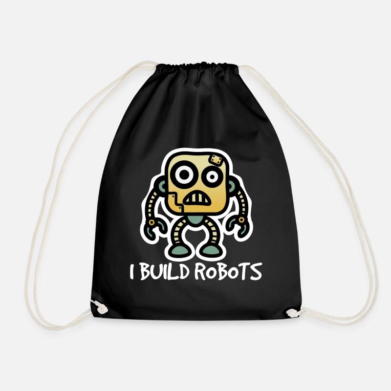 Roboter - Turnbeutel - Schwarz