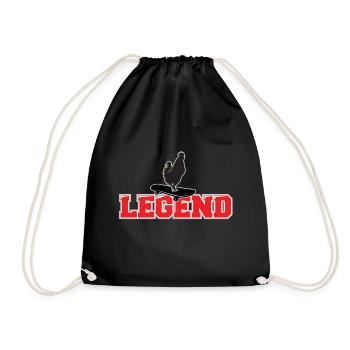 POULET SUR SKATEBOARD CADEAU AMUSANT POUR LES PATINEURS - Sac de sport léger - noir - Devant