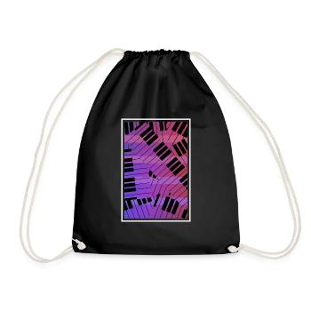 Piano Keyboard Pianist Gift Music Musician - Drawstring Bag - black - Front