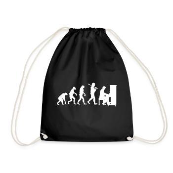 Klavier Pianist Evolution Geschenk Musiker Piano - Turnbeutel - Schwarz - Vorne