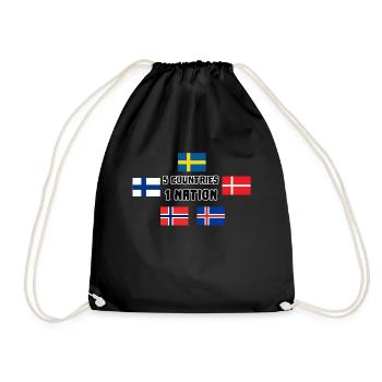 5 pays 1 nation Scandinavie drapeaux cadeau - Sac de sport léger - noir - Devant