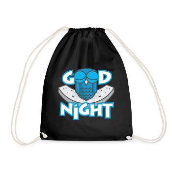 Good night owl close eyes relaxed - Drawstring Bag - black - Front