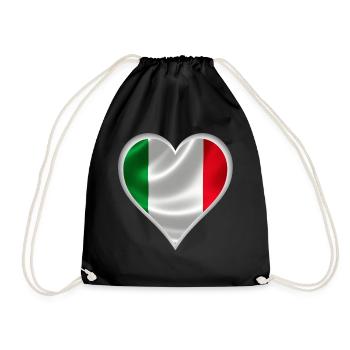 Italien Herz Design - Turnbeutel - Schwarz - Vorne