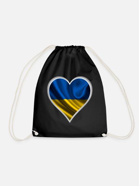 Ukraine Herz Design - Turnbeutel - Schwarz
