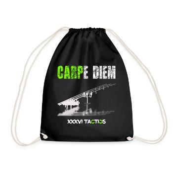 Karpfenangler Karpfenangeln Geschenk Rodpod - Turnbeutel - Schwarz - Vorne