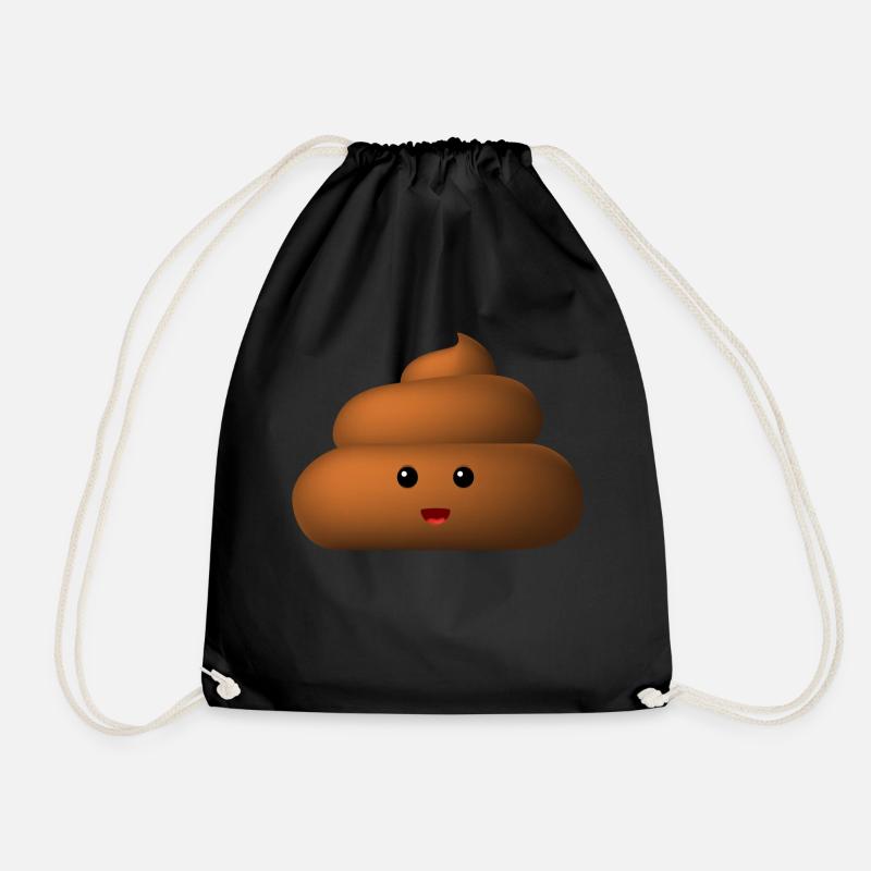 cute crap pile shit gift - Drawstring Bag - black