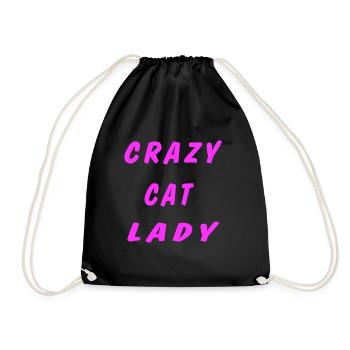 Crazy Cat Lady - Turnbeutel - Schwarz - Vorne