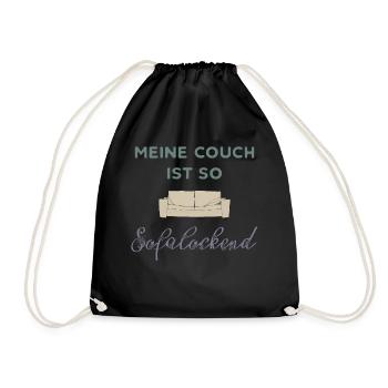 my couch - Drawstring Bag - black - Front