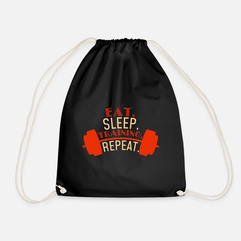 Eat Sleep Training Repeat Workout Fitness - Turnbeutel - Schwarz