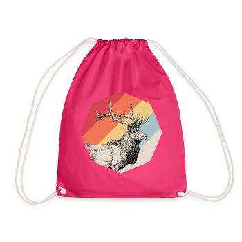 Hirsch Geweih Jäger Jagd Geschenk - Turnbeutel - Fuchsia - Vorne