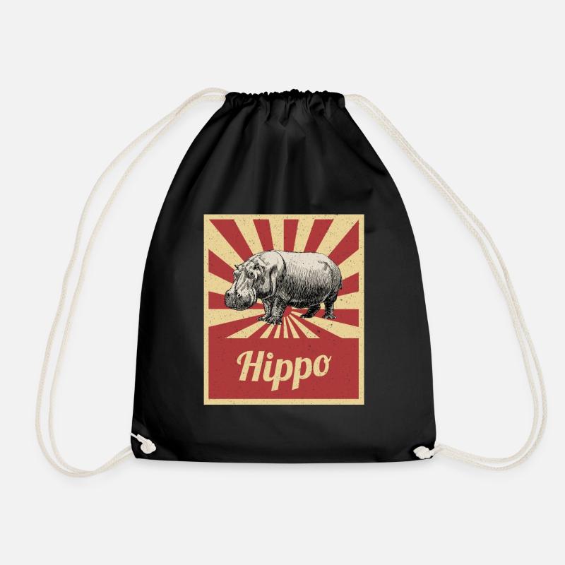 Hippopotame Hippopotames Hippopotame Hippopotame - Sac de sport léger - noir