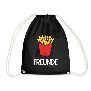 Best Friends, Best Friends, Partnershirt, Fries - Drawstring Bag - black - Front