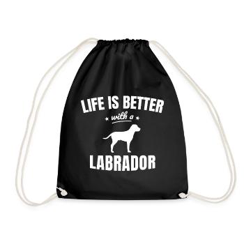 Labrador Retrievers - Drawstring Bag - black - Front