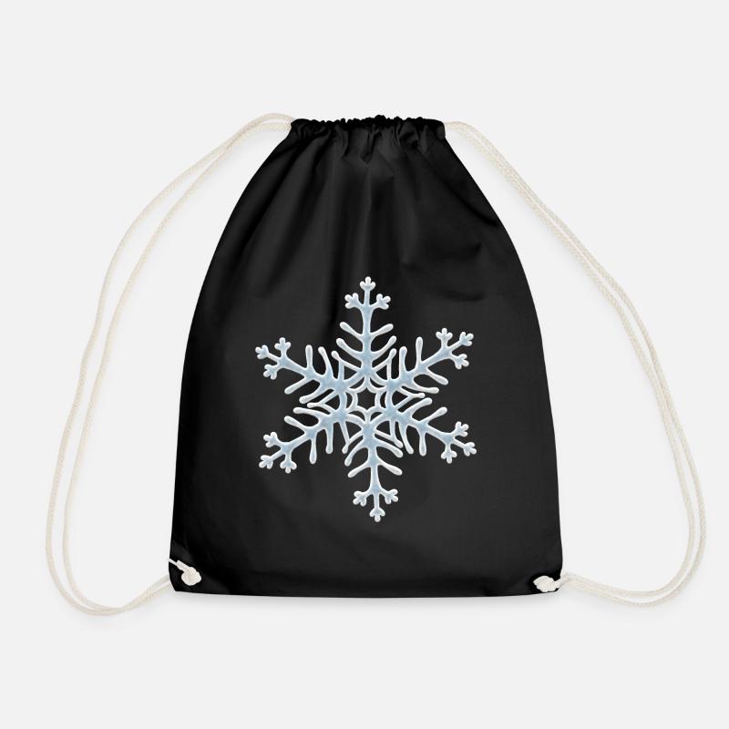 snowflake - Drawstring Bag - black