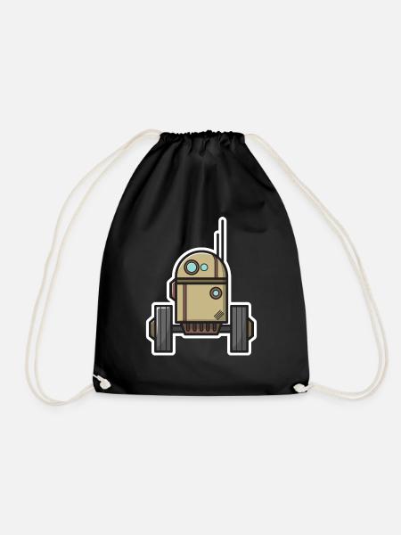 Roboter Science Fiction Geschenk Nerd Zukunft Bot - Turnbeutel - Schwarz