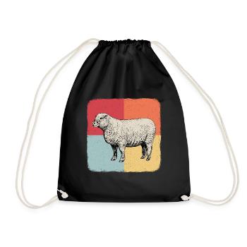 Schafbock Schaf Lamm Cooles Geschenk - Turnbeutel - Schwarz - Vorne