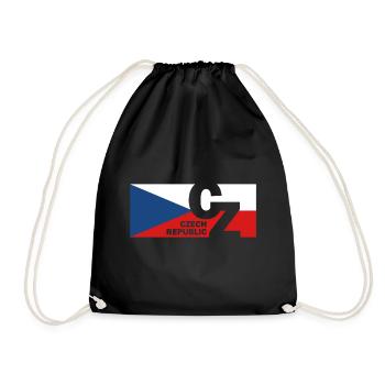 Tschechien Flagge Fahne Tscheche Geschenk - Turnbeutel - Schwarz - Vorne
