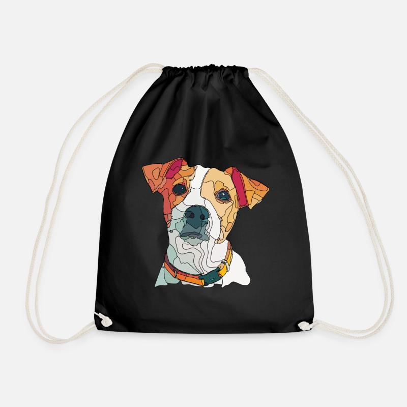 jack russel - Drawstring Bag - black