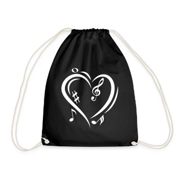We love music! - Drawstring Bag - black - Front