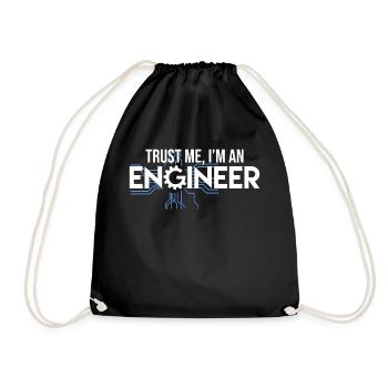 engineer - Drawstring Bag - black - Front