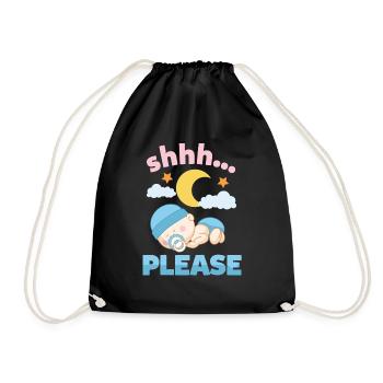Shhh bébé dort douce - Sac de sport léger - noir - Devant