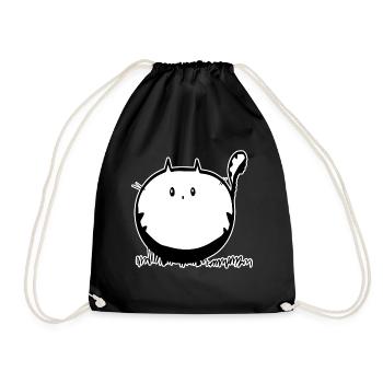 Dicke Katze Geschenk - Turnbeutel - Schwarz - Vorne
