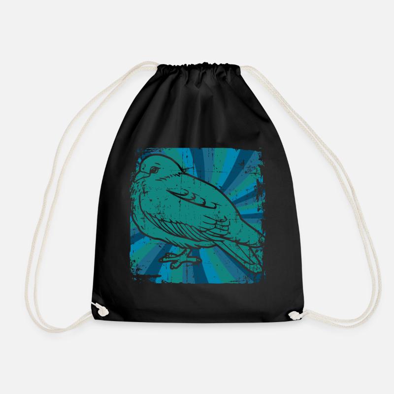 Pigeon carrier pigeon - Drawstring Bag - black
