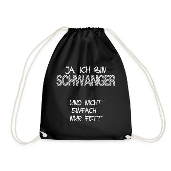 Schwanger Nicht fett - Turnbeutel - Schwarz - Vorne
